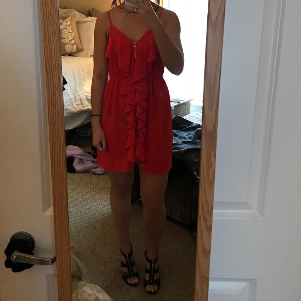Alya Red-Orange Tank Top Dress